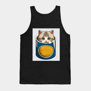 Cat Ramen, Funny Cat Eating Ramen Cute Noodles Tank Top